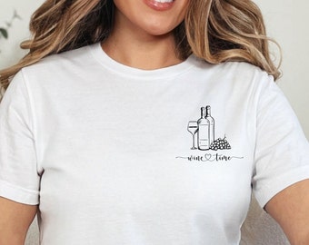 Wine Shirt white black wine slogan funny girlfriend birthday gift idea woman hen party bride team crew party night tour trip girls' night out vino