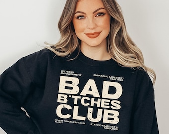 Statement Pullover Oversized Sweatshirt Funny Bad Bitch Slogan Sweater Minimalist Women's Clothing Girlfriend Wife Birthday Gift Beast