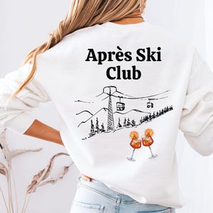 Apres Ski Club Pullover orange Spritz Skifahrer Sweatshirt Rückenprint Pulli hinten Urlaub JGA Party Geschenk Freund Frau Geburtstag Mann
