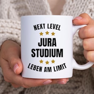 Tazza per studenti di giurisprudenza con scritta: Inizio studi, Amico, Regalo per esami, Semestre, Avvocato, Giudice, Università, Donna, Compleanno, Uomo, Caffè, Tazza in ceramica