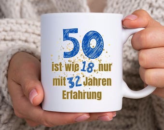 Funny ceramic mug, 50th birthday gift for a friend or wife, milestone birthday gift for a man, 50 years old, fifty, 50-year-old with a saying, coffee mug, tea mug