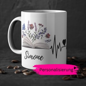 Caneca personalizada com nome, ideia de presente para leitor(a), amante de livros, hobby, mulher, aniversário, homem, amigo(a), família, café, caneca de cerâmica, chá