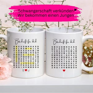 Gift Dad Mug Baby Shower Child Gender Announcement Funny Boy Boy Son Pregnant Father Word Search Puzzle Ceramic Coffee Mug Tea