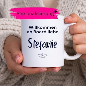 Mug personnalisé pour nouveaux employés, idée cadeau, texte personnalisé, équipe d'entreprise, premier jour de formation/apprentissage, mug de travail pour femmes et hommes