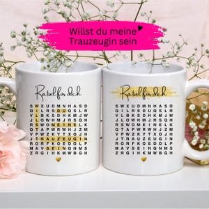 Maid of Honor Mug Woman Gift Idea Girlfriend Puzzle Text Question Sweet Coffee Mug Sister-in-law Word Search Bride Sister Wedding Bachelorette Party Marry