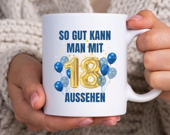 Mug for 18th birthday, child, son, daughter, gift, funny, adult, friend, birthday present, eighteen, 18-year-old, teenager, ceramic mug