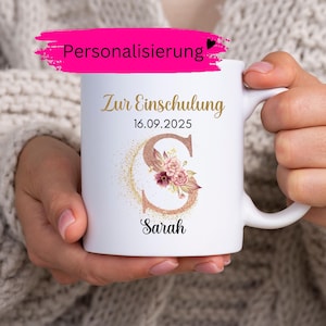 Taza para escolares, idea de regalo para el primer día de clases, personalización, inicial, nombre, estudiante, fecha, taza para primer grado, niño, niña, niño