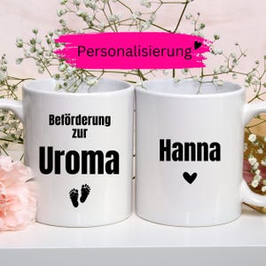 Uroma Tasse personalisiert Wunsch Name Oma Urenkel Kaffee Keramik Becher Baby schwanger Kind Geschenk Urgroßeltern Urgroßmutter Geburtstag
