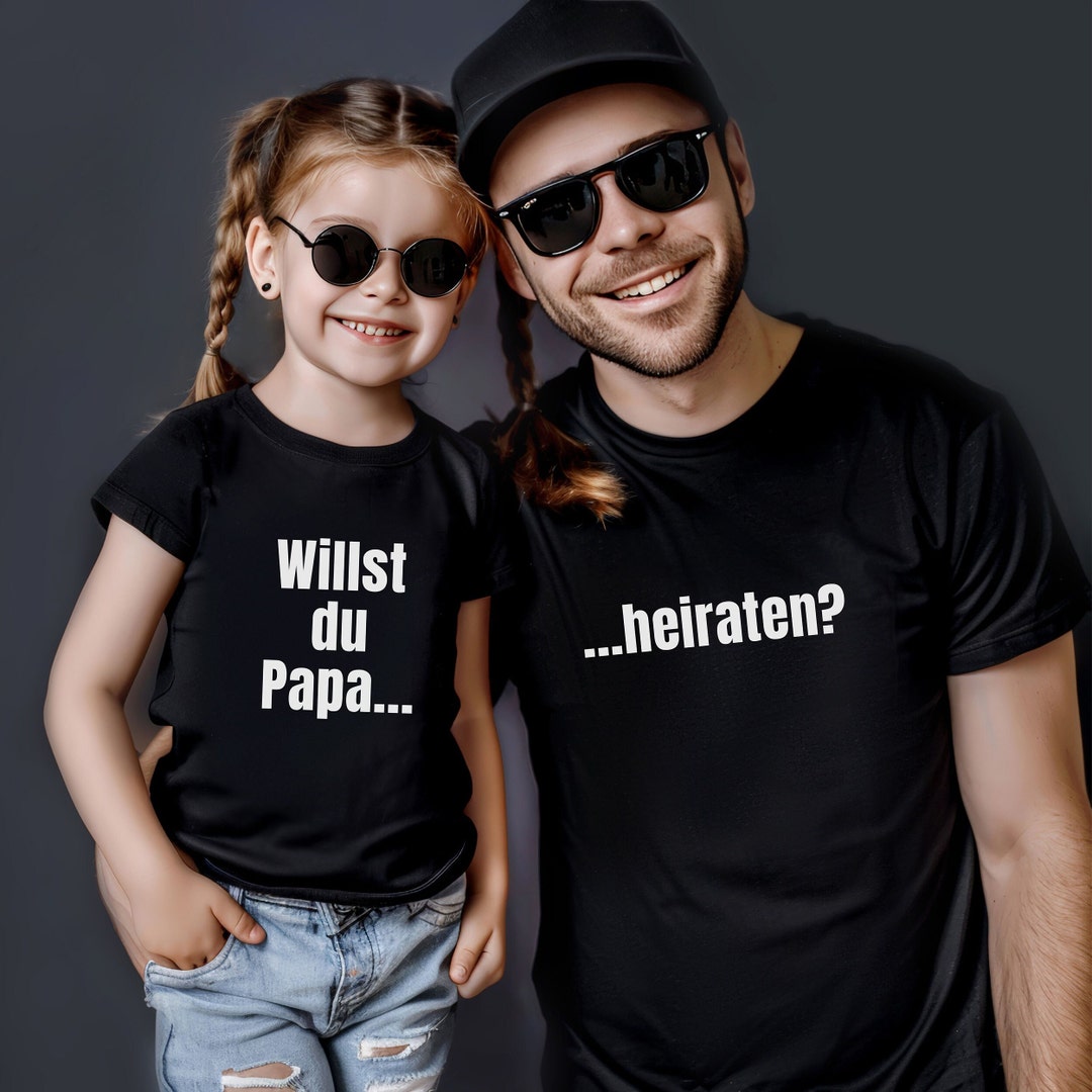 Tolle Idee Heiratsantrag Männer Shirt,Kinder TShirt,schwarz,Papa,Mann,Kind,Tochter,Sohn