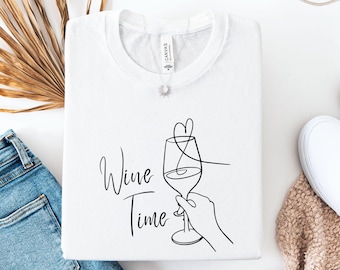 Wine T-shirt, white, woman's birthday gift, girlfriend, bachelorette party, crew, bride, team, funny wine slogan, vino trip, statement shirt, women's fashion, girls' tour