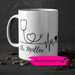 Mug personnalisé avec nom docteur, merci docteur, cadeau homme anniversaire, femme, études médicales, mug café thé, promotion ami, pratique