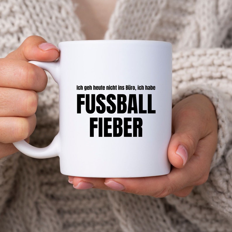 EN Funny Saying Mug, Ceramic, Coffee, Football Fever, White, Mug