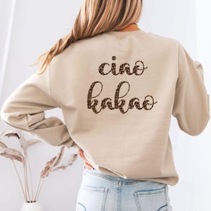 Ciao Kakao Pullover Damen Kleidung leo print Pulli statement shirt Sweatshirt leopard Sweater Rücken print hinten Frau Geburtstag Geschenk