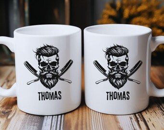 Tazza da barbiere personalizzata con nome, tazza da caffè in ceramica, capo, grazie collega, regalo, addio, parrucchiere, moglie, compleanno, amico, parrucchiere