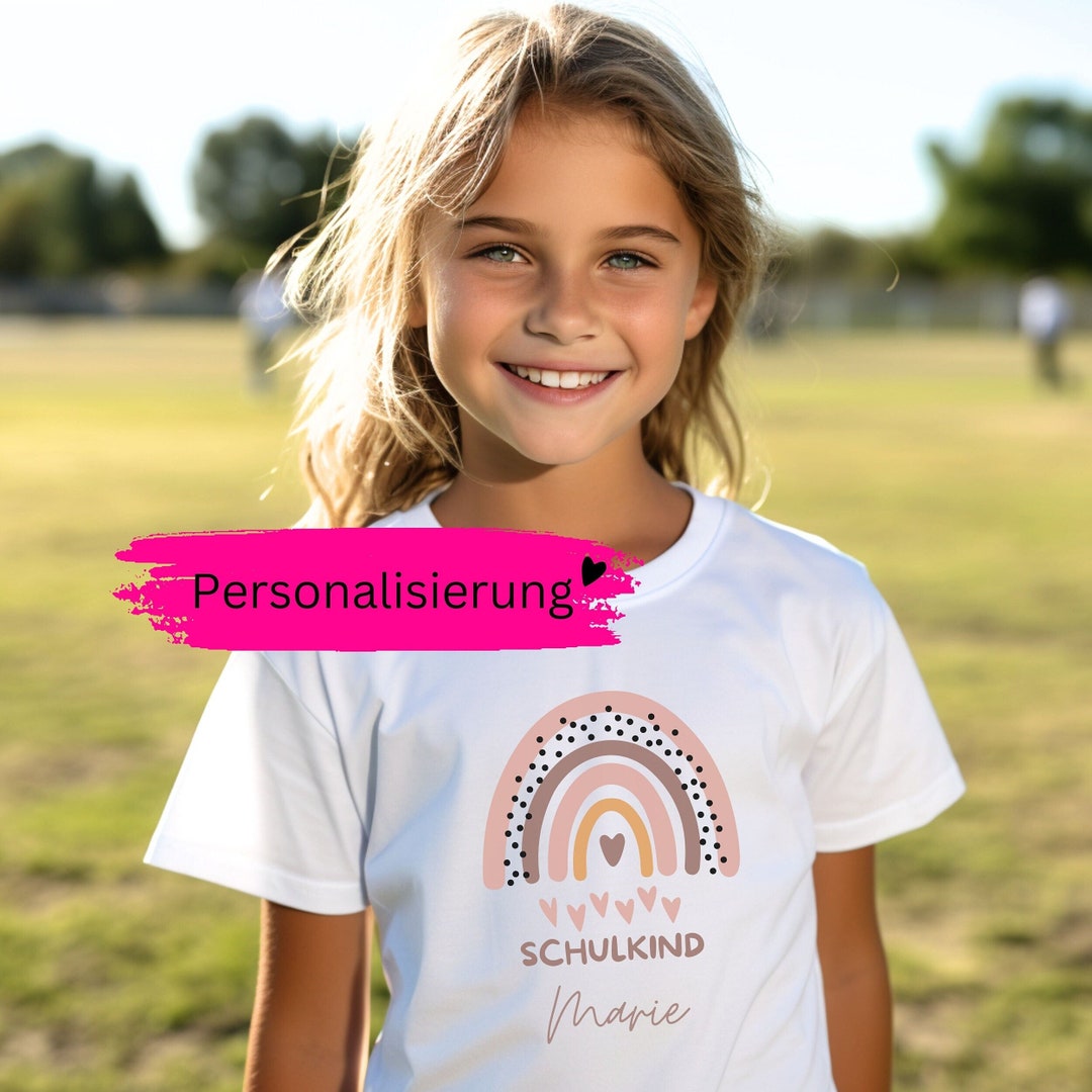 Personalisiertes Einschulung T-Shirt Mädchen 2025 - Schulkind Geschenk Mit Name