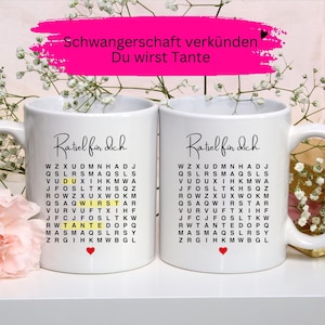 Funny gift for aunt, coffee, ceramic mug, puzzle mug, baby, niece, nephew, sister-in-law, child, christening, godmother, pregnancy, sister