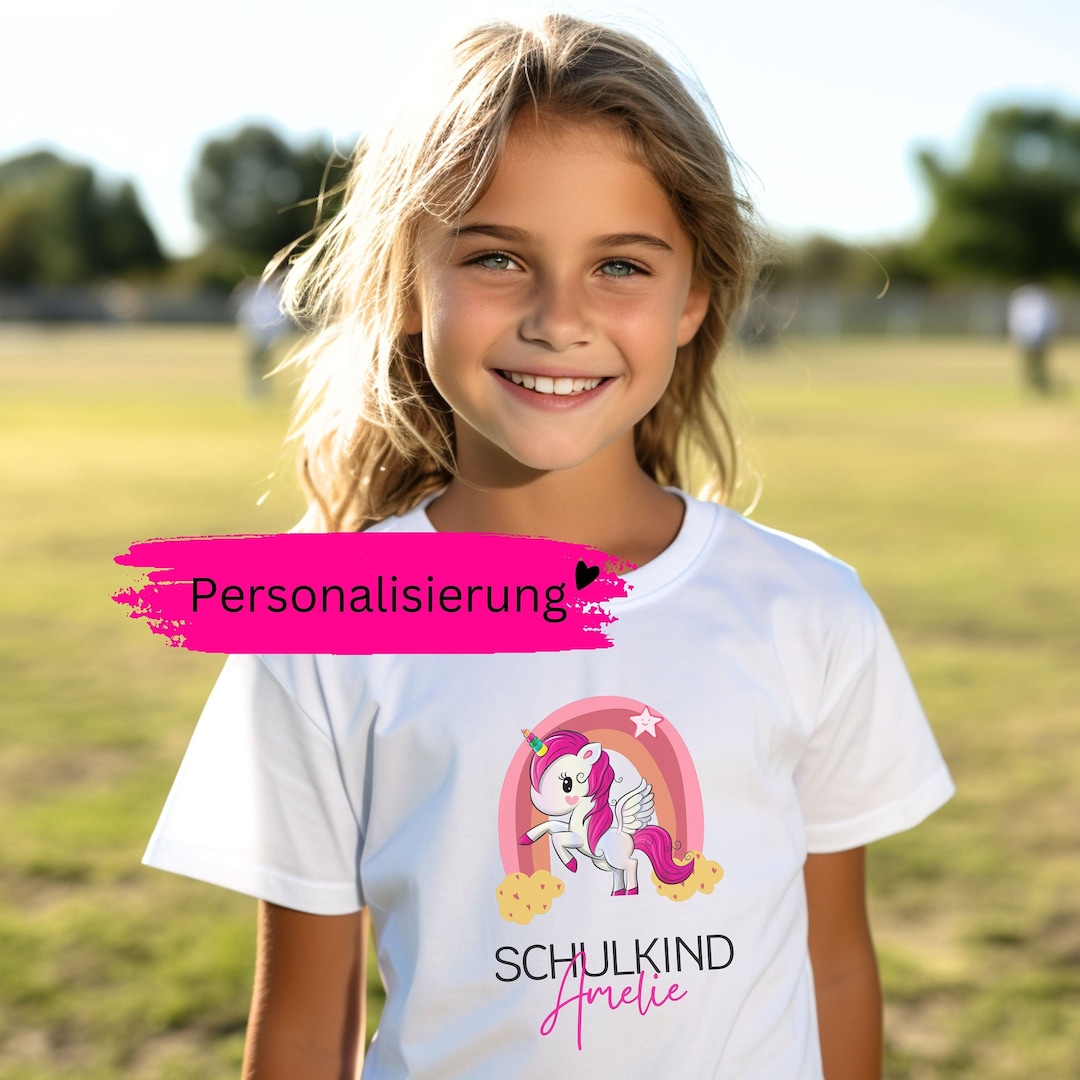 Personalisiertes Kinder Hoodie Mit Namen - Einhorn Motiv Für Einschulung