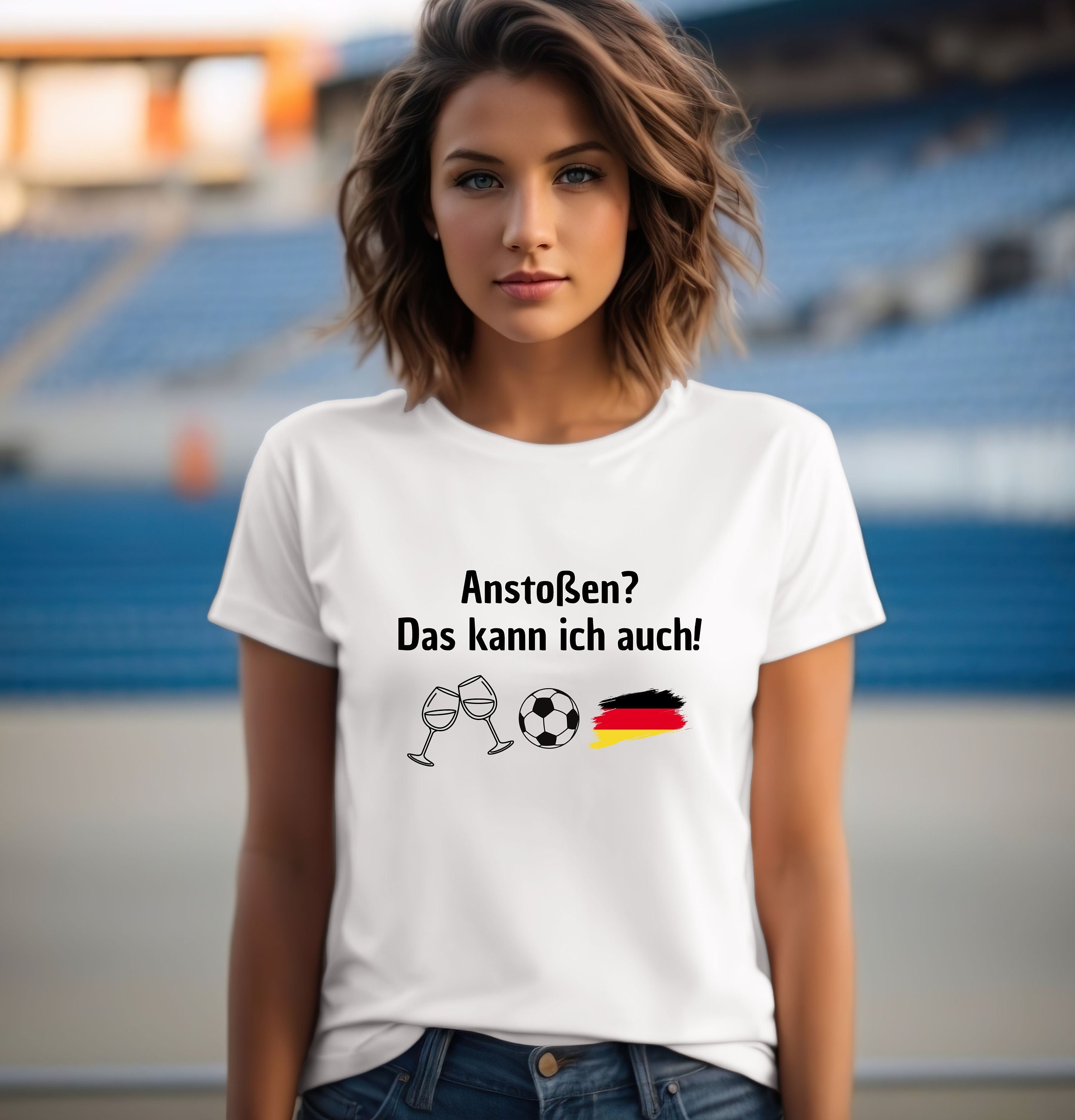 DE lustiger Fußball Spruch TShirt,weißes unisex Shirt Frau Mann,Grafik