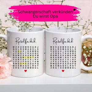 Grandpa Mug Word Search Gift Idea Expecting Grandparents Puzzle Mug Coffee Baby Announcement Text Find Child Pregnant Tea Birthday Grandpa