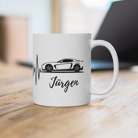 Personalisierte Auto Tasse Führerschein, Mann Geschenk Idee 18. Geburtstag Freund, Papa, KFZ Mechaniker Freak Sohn Bruder Opa Kaffee Becher