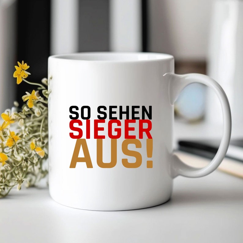 DE Funny Saying Mug, Ceramic, Coffee, Football Winner, White, Mug