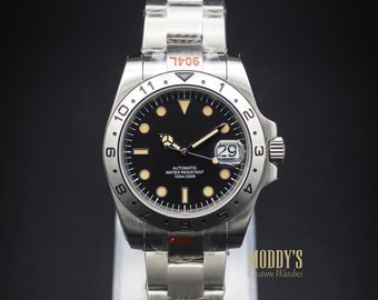 Moddys Custom NH35 Automatic Watch | Explorer Sub Style | 904L Stainless Steel, Sapphire Crystal | Gift for Him | Luxury | Handmade