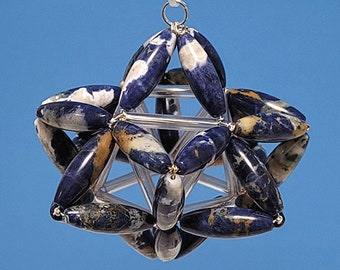 Sacred Geometry Merkaba, Sodalite, Chakra Balancing, Energy Healing, Spiritual Ascension, Handmade Energized Gift by Deb Starwalker