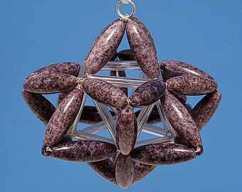 Sacred Geometry Merkaba, Purple Lepidolite, Chakra Balancing, Energy Healing, Spiritual Ascension, Handmade Energized Gift by Deb Starwalker