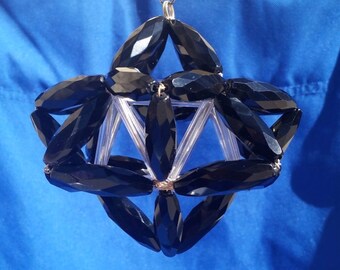 Sacred Geometry Merkaba, Black Onyx, Chakra Balancing, Energy Healing, Spiritual Ascension, Handmade Energized Gift by Deb Starwalker