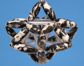 Sacred Geometry Merkaba, Zebra Jasper, Chakra Balancing, Energy Healing, Spiritual Ascension, Handmade Energized Gift by Deb Starwalker