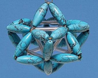 Sacred Geometry Merkaba, Blue Magnesite, Chakra Balancing, Energy Healing, Spiritual Ascension, Handmade Energized Gift by Deb Starwalker