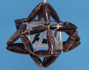 Sacred Geometry Merkaba, Purple Amethyst Large, Chakra Balancing, Energy Healing, Spiritual Ascension, Deb Starwalker Handmade Energy Gift
