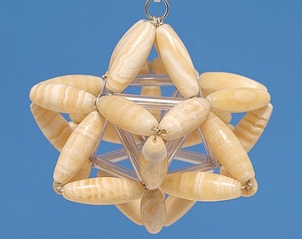 Sacred Geometry Merkaba, Honey Calcite, Chakra Balancing, Energy Healing, Spiritual Ascension, Handmade Energized Gift by Deb Starwalker