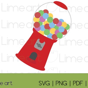 Gumball Machine Clipart SVG, Digital Download for Cricut