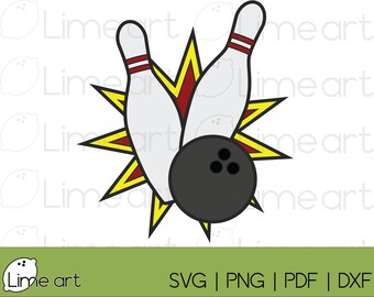 Bowling Alley Clipart SVG, Digital Download for Cricut
