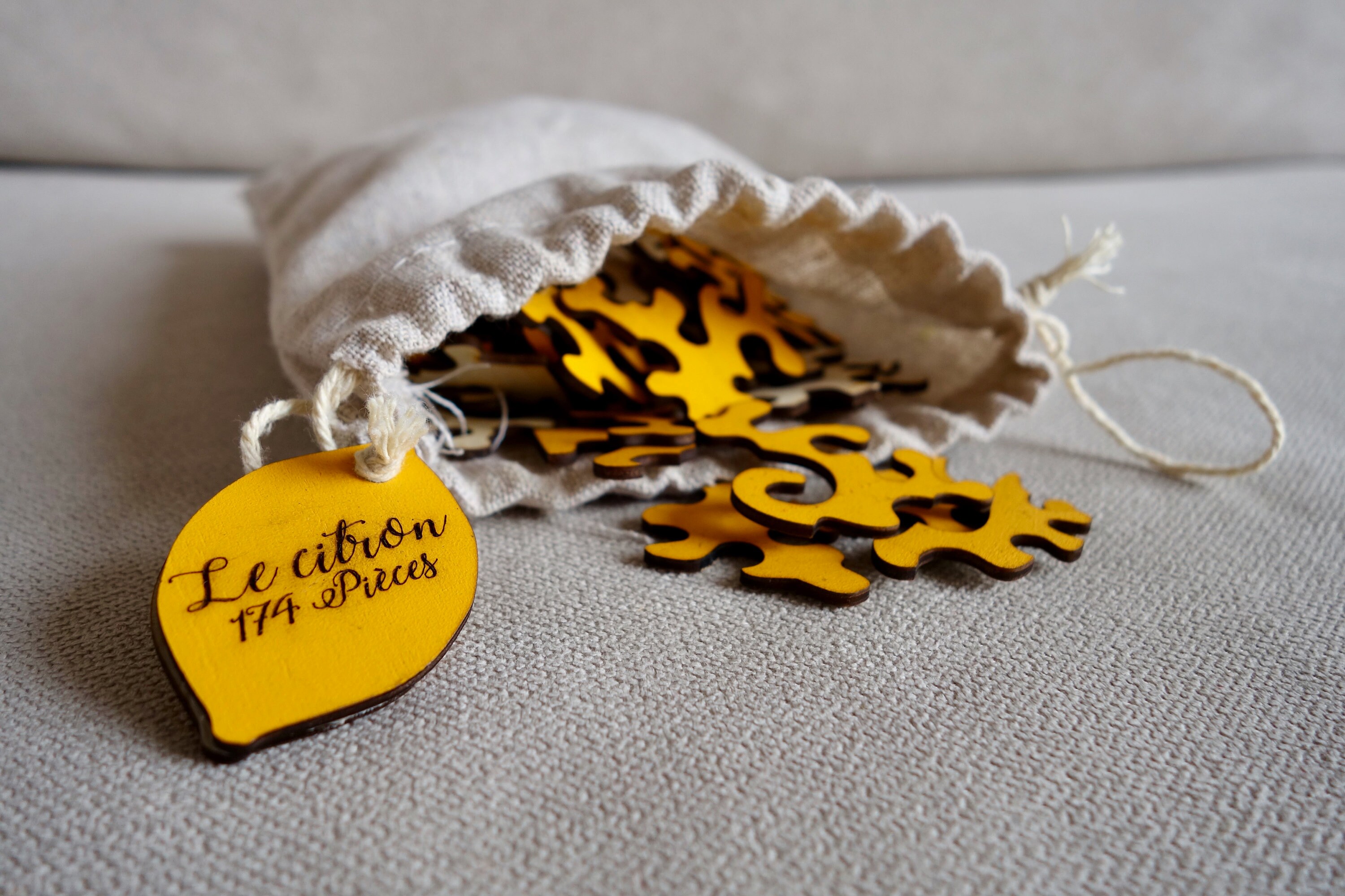 Handmade Wooden Yellow Lemon Puzzle 174 Pieces - Etsy