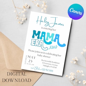 Instant Download In Her Mama Era Baby Shower Invitation Baby Shower Invitation Customizable Printable Download