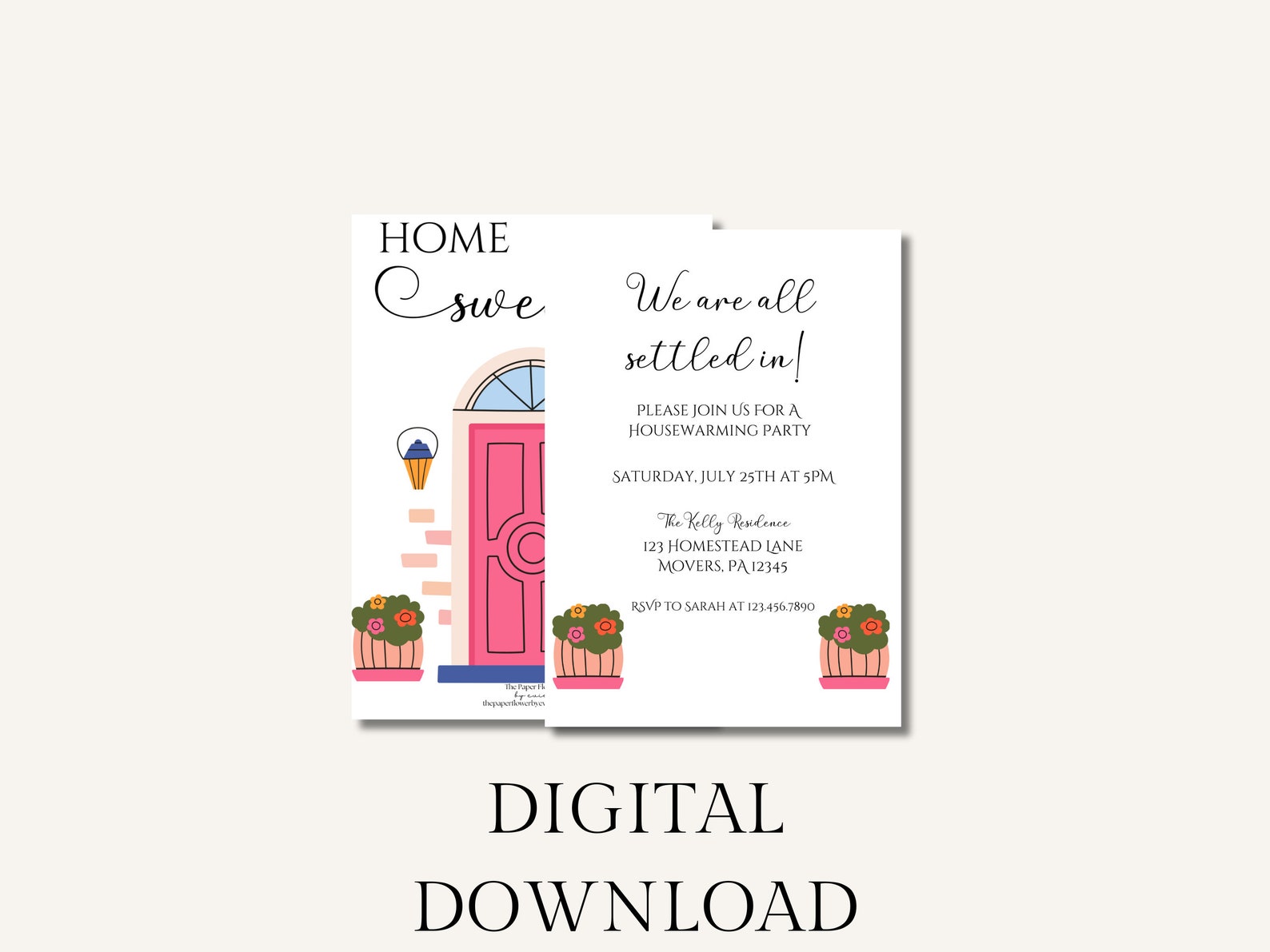 Housewarming Party Invitation. Digital Download With Canva Template to ...