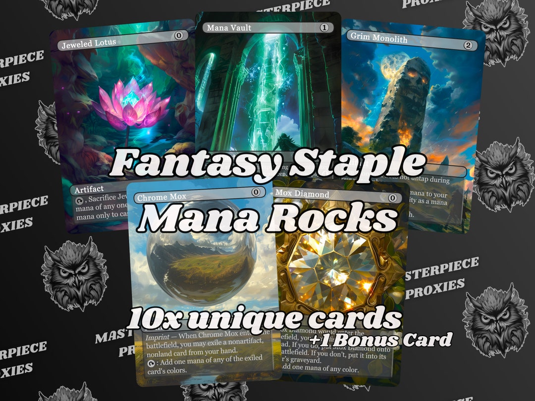 0 Cast Mana Rocks Mana Rocks MTG Fantasy Style Set of 10 Mana Rocks 1 Bonus Card Unique ...