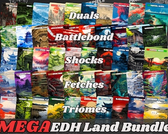 Mega EDH Japanese Land Bundle (50 cards) - Japanese lands set of 50- Unique Full-art Custom MTG proxies-High Quality Lands for EDH and cEDH!