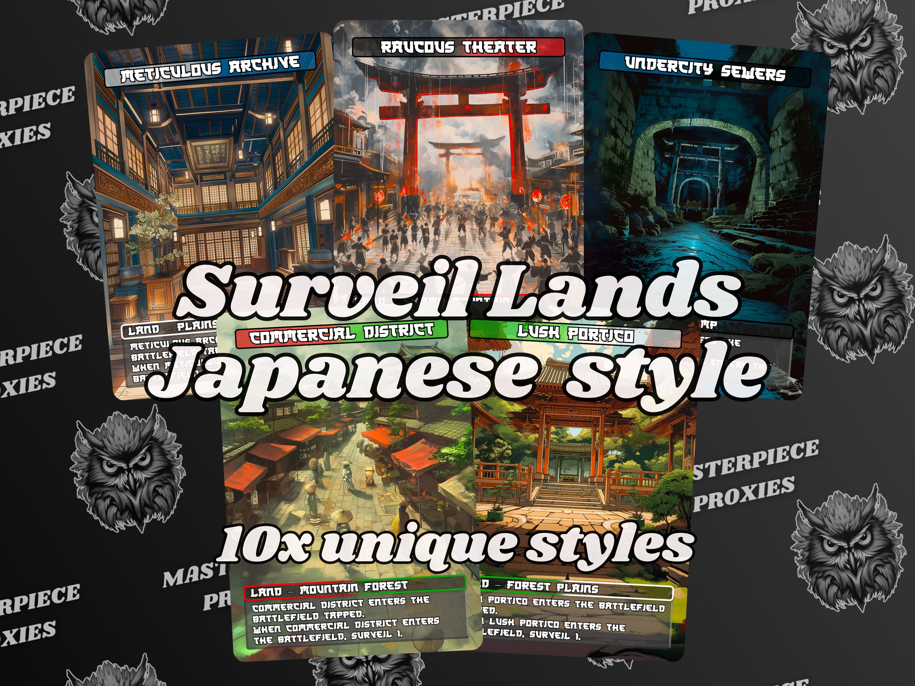 Surveil Lands MTG Japanese Style MKM Surveil Lands Set of 10 Unique