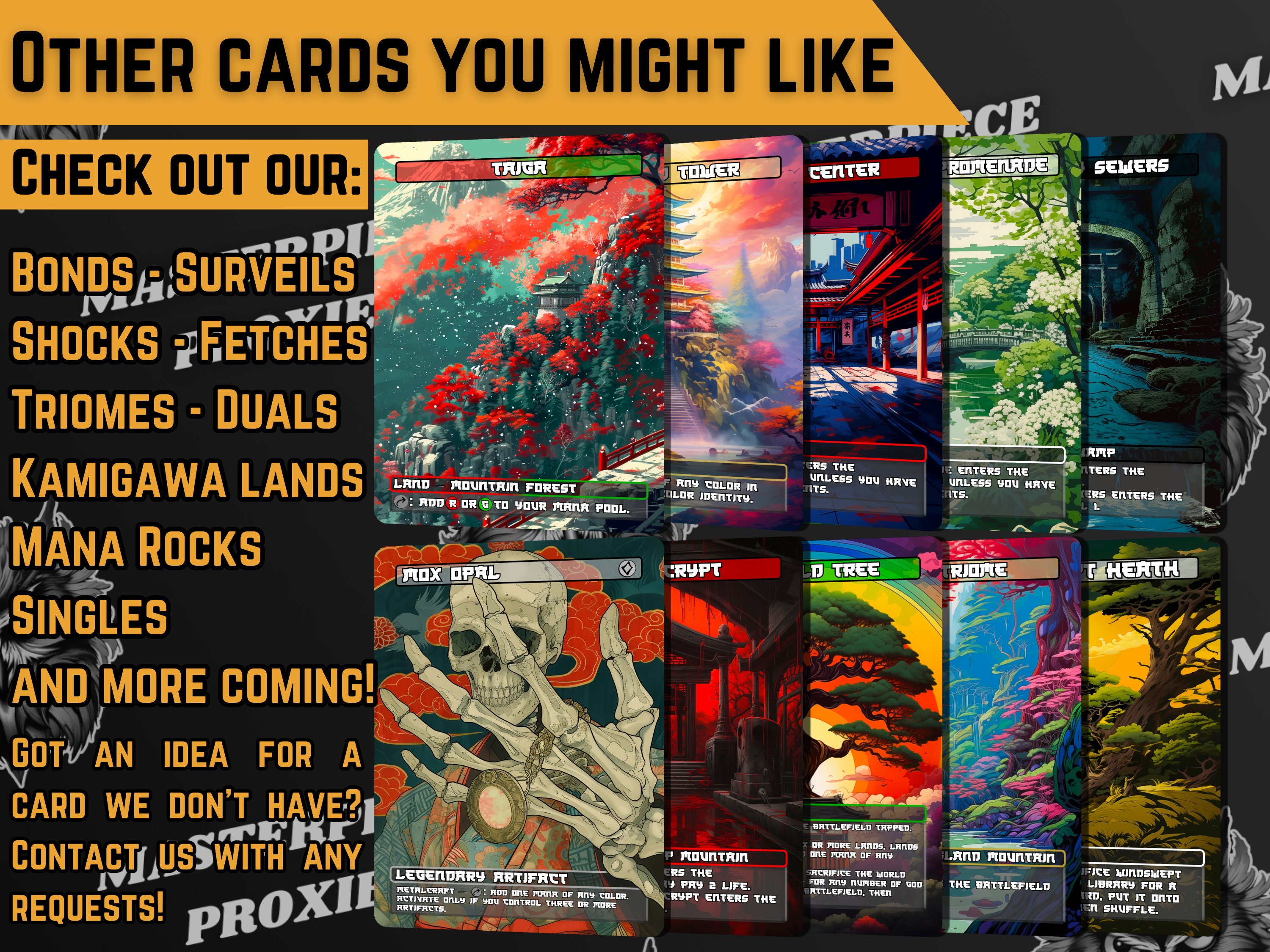 Acid Lands Series Psychedelic Islands Set of 10 Unique Full-art Custom ...