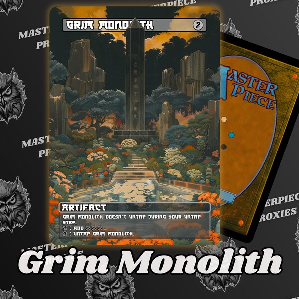 Grim Monolith MTG Card- Japanese Custom Art Series - Unique Full-art Custom MTG proxies - High Quality Cards for your Favorite decks!