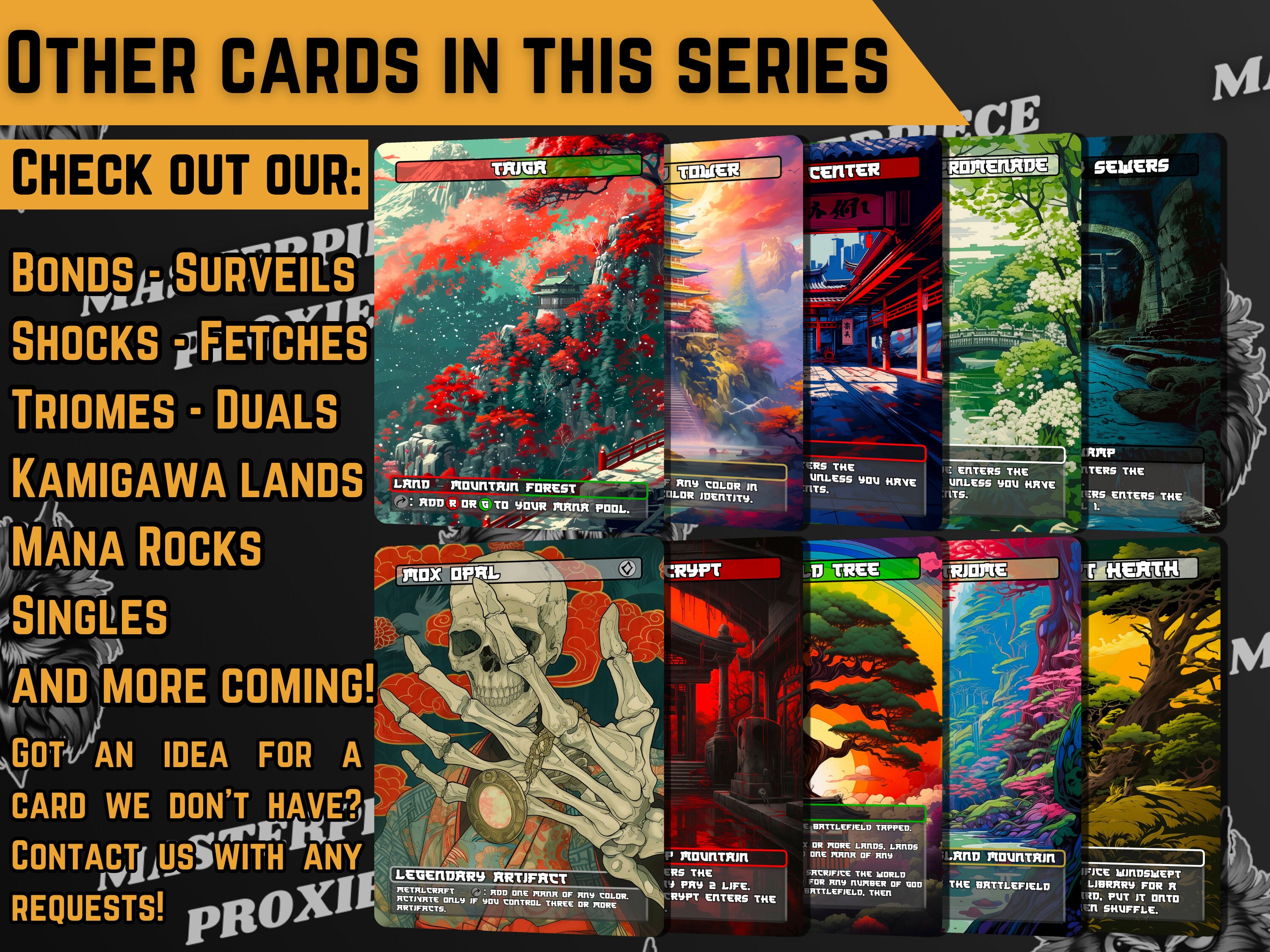 Surveil Lands MTG Japanese Style MKM Surveil Lands Set of 10 Unique