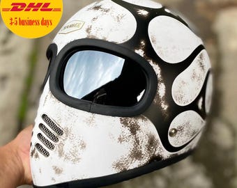 Custom Motorcycle Helmet XF-GP Black Matte Cafe Racer Bobber