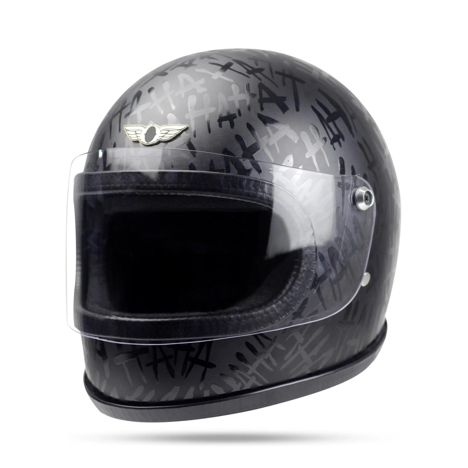 Custom Black Bobber Motorcycle Helmet, Chamber Atlas Style - Etsy