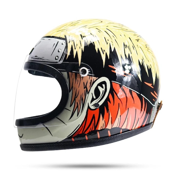 cartoon design motorcycle helmets Custom Motorcycle Helmet Atlas Raw Graphic Bobber Chopper Cafe Racer