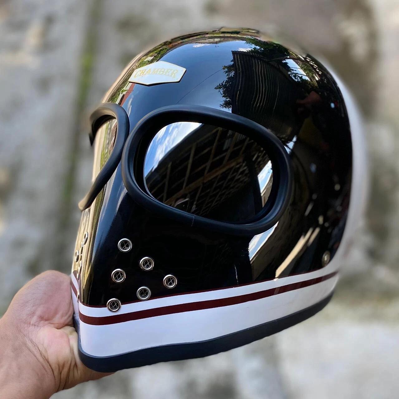 Custom Motorcycle Helmet: XF-GP Kevlar Fiber, Cafe Racer Style - Etsy
