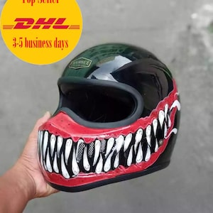 New Sale !! Custom Helmet Ranger Venom Hand Drawing For Cafe Racer Motorcycle DOT