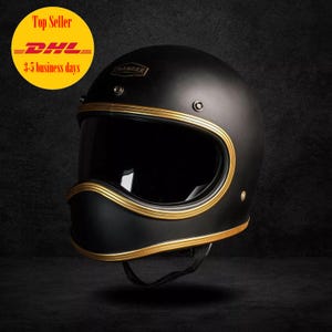 New ! Custom Helmet Cosmic Black Matte For Bobber Chopper Cafe Racer Motorcycle DOT